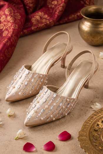 Sole House Pearl Embellished Kitten Heels 