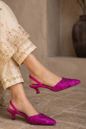 Sole House Crimson Embellished Kitten Heels 