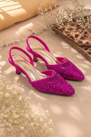 Sole House Crimson Embellished Kitten Heels 
