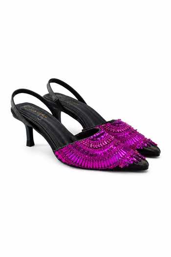 Sole House_Fuchsia Eclipse Crystal Embellished Kitten Heels _Online_at_Aza_Fashions
