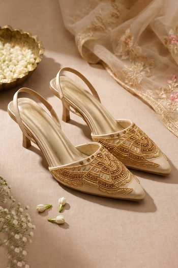 Sole House Imperial Cutdana Embellished Kitten Heels 