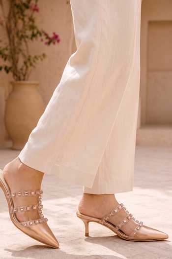 Buy Sole House Rose Gold Jewels Crystal Embellished Kitten Heels Online at Aza Fashions Buy_Sole House_Rose Gold Jewels Crystal Embellished Kitten Heels _Online_at_Aza_Fashions
