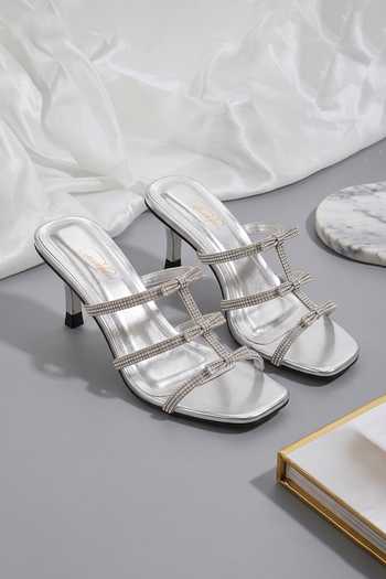 Sole House Starlight Crystal Strap Embellished Kitten Heels 