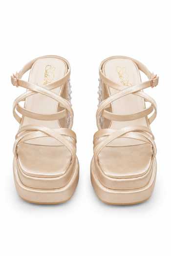 Buy_Sole House_Gold Aura Platform Heels _Online_at_Aza_Fashions