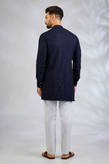 Buy_SPRING BREAK_White Silk, Cotton Sequin Work Kurta Set _Online_at_Aza_Fashions