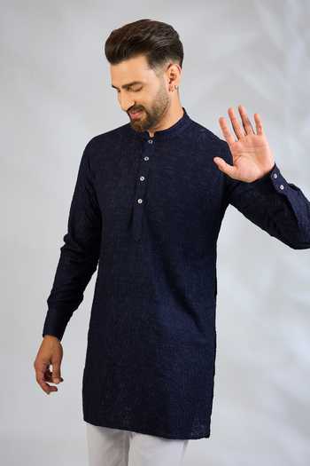 Buy_SPRING BREAK_White Silk, Cotton Sequin Work Kurta Set 