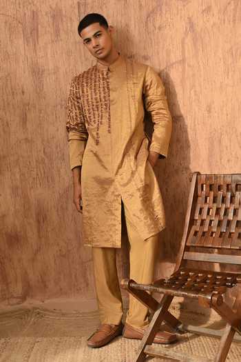 Sulakshna Jasra Embroidered Tissue Kurta & Pyjama Set 
