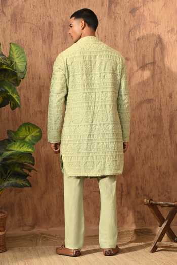 Sulakshna Jasra Mirrorwork Chanderi Kurta & Pyjama Set 