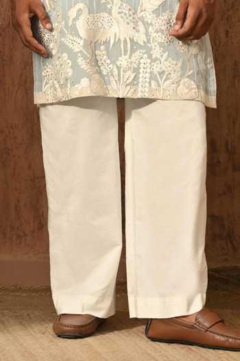 Buy_Sulakshna Jasra_Blue Organza Kurta And Pyjama Set _Online_at_Aza_Fashions