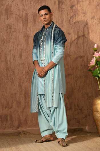 Sulakshna Jasra Mirror Embroidered Chanderi Kurta & Salwar Set 