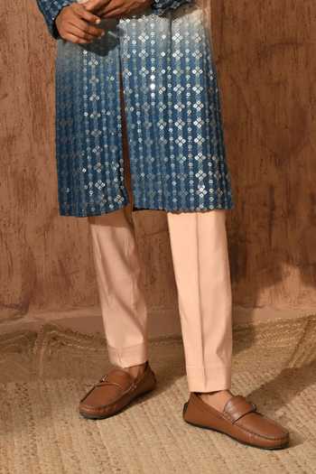 Buy_Sulakshna Jasra_Rose Gold Georgette Embroidered Kurta And Pant Set _Online_at_Aza_Fashions