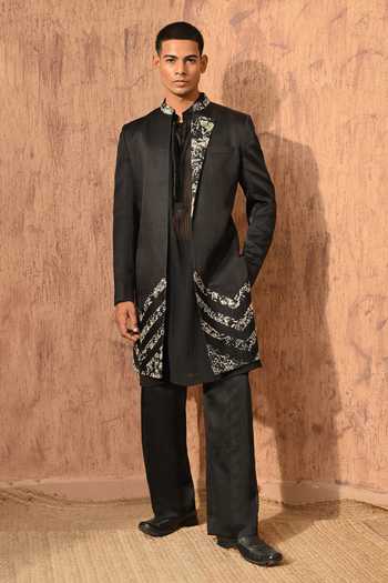 Sulakshna Jasra Linen Satin Sherwani Set 
