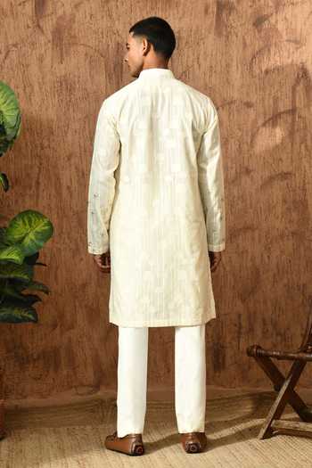 Sulakshna Jasra Cotton Jacquard Kurta & Pyjama Set 
