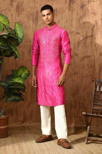 Sulakshna Jasra Raw Silk Kurta & Pyjama Set 