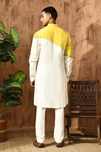 Sulakshna Jasra Embroidered Linen Satin Kurta & Pyjama Set 