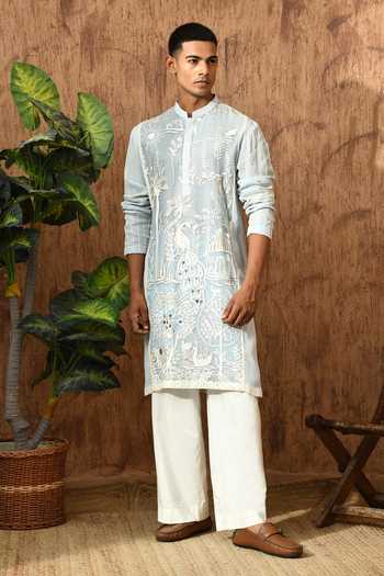 Sulakshna Jasra Embroidered Organza Kurta & Pant Set 