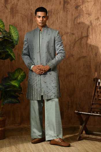 Sulakshna Jasra Mettalic Sherwani Set 