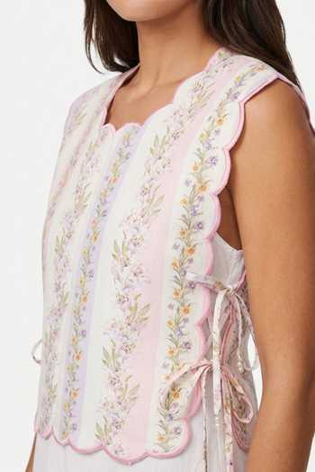 Verano By Tanya Multi Color Cotton, Linen Sage Botanical Print Vest Online at Aza Fashions Verano By Tanya_Multi Color Cotton, Linen Sage Botanical Print Vest _Online_at_Aza_Fashions