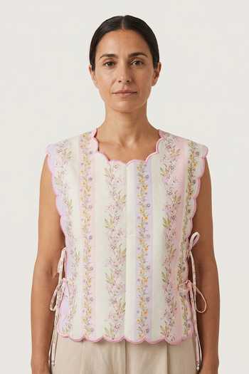 Verano By Tanya Sage Botanical Print Vest 