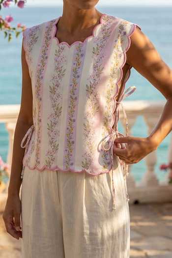 Verano By Tanya Sage Botanical Print Vest 