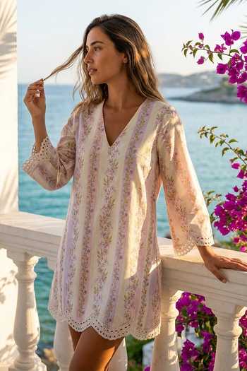 Verano By Tanya Sage Botanical Print Short Dress 