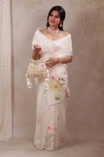 AMYRA Multi Color Embroidery, Sequins, Beads, Pearls, Tassels, Gulbahar Pastel Potli Online at Aza Fashions AMYRA_Multi Color Embroidery, Sequins, Beads, Pearls, Tassels, Gulbahar Pastel Potli _Online_at_Aza_Fashions