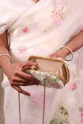 Buy AMYRA Multi Color Gulbahar Embroidered Pastel Capsule Clutch Online at Aza Fashions Buy_AMYRA_Multi Color Gulbahar Embroidered Pastel Capsule Clutch _Online_at_Aza_Fashions