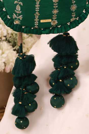 Buy AMYRA Emerald Green Embroidery, Beads, Pearls, Zari, Metallic Dhaga Pleated Potli Online at Aza Fashions Buy_AMYRA_Emerald Green Embroidery, Beads, Pearls, Zari, Metallic Dhaga Pleated Potli _Online_at_Aza_Fashions