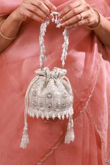 AMYRA Lumia Pearl Embroidered Mini Potli