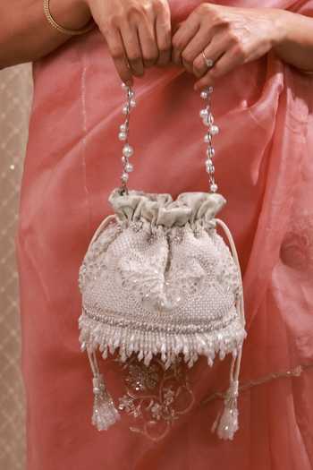 AMYRA Sehra Pearl Embroidered Potli