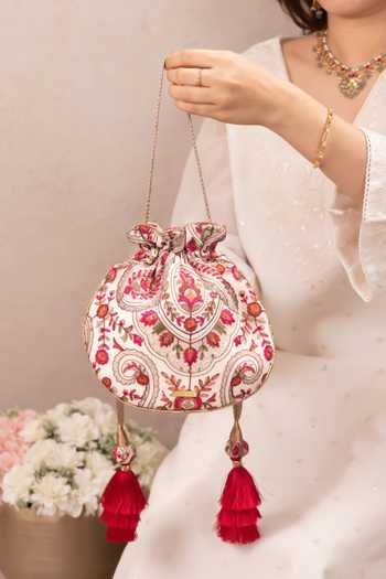 AMYRA Rumi Embroidered Round Potli
