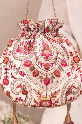 AMYRA Rumi Embroidered Round Potli