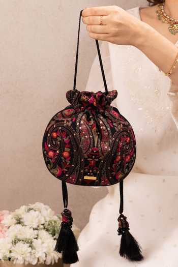 AMYRA Rumi Embroidered Round Potli