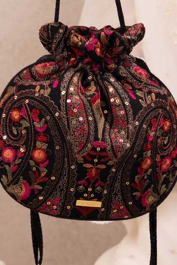 AMYRA Rumi Embroidered Round Potli