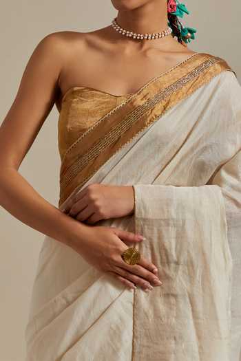 Shop_Vinusto_Ivory Cut Dana Embroidered Saree Set For Kids