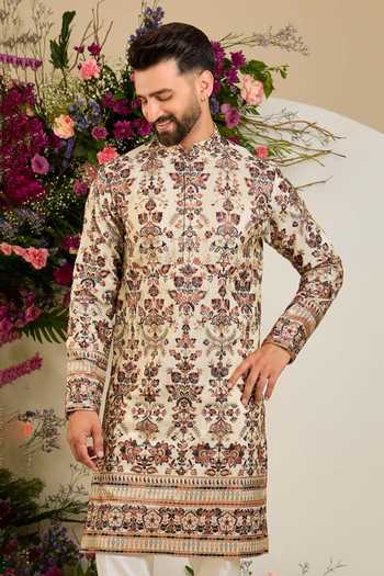 Kasbah Floral Sequin Embroidered Kurta