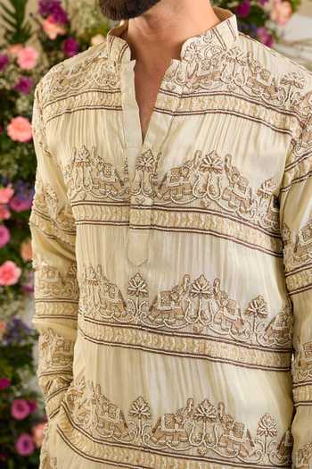 Buy Kasbah Gold Tissue Imperial Maharaja Embellished Kurta Online at Aza Fashions Buy_Kasbah_Gold Tissue Imperial Maharaja Embellished Kurta _Online_at_Aza_Fashions