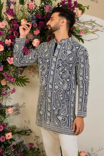 Kasbah Chikankari Paisley Embroidered Kurta 