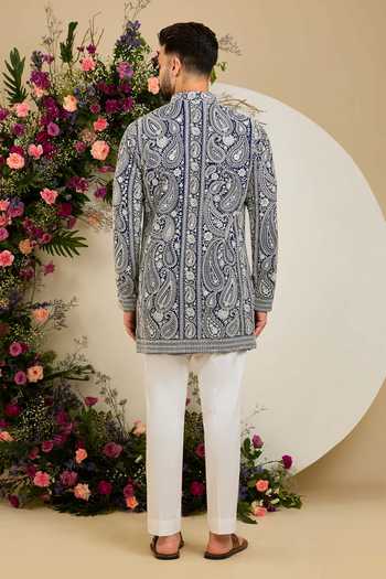 Kasbah Chikankari Paisley Embroidered Kurta 