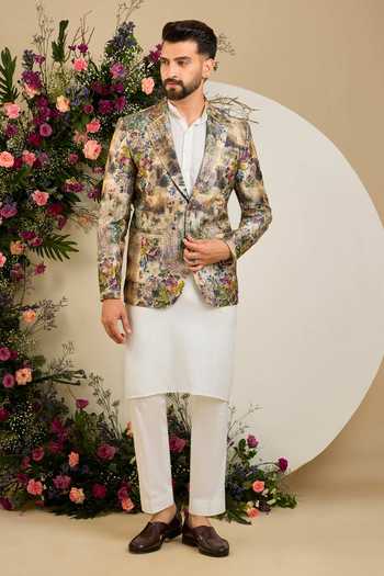 Buy_Kasbah_Multi Color Tissue Belgravia Botanica Blazer _Online_at_Aza_Fashions