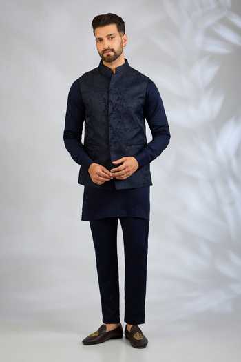 SPRING BREAK Botanical Embroidered Bundi & Kurta Set