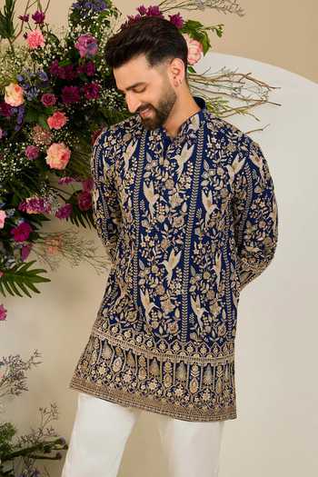 Kasbah Floral Zari Embroidered Kurta 