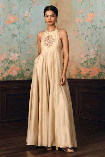 Paulmi And Harsh Sylvia Cotton Silk Printed Jumpsuit 