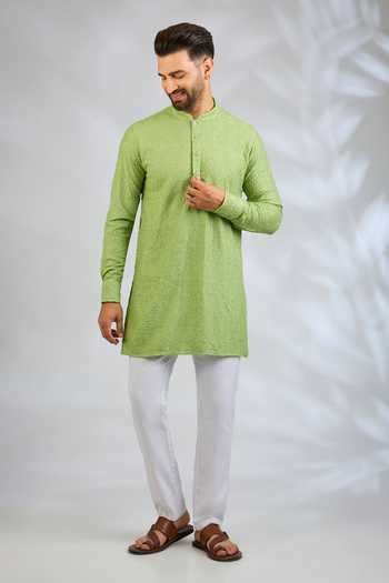 Spring Break Mint Green Embroidered Kurta Set