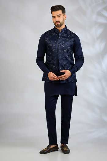 SPRING BREAK Floral Embroidered Bundi & Kurta Set 