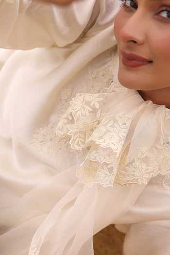 Buy Charu Makkar Ivory Silk, Chanderi, Organza V-neck Billie Dori Embroidered Kurta Set Online at Aza Fashions Buy_Charu Makkar_Ivory Silk, Chanderi, Organza V-neck Billie Dori Embroidered Kurta Set _Online_at_Aza_Fashions