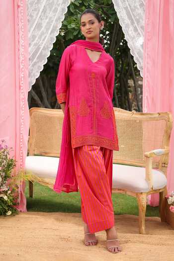 Charu Makkar Thea Dori Work Kurta Farshi Salwar Set