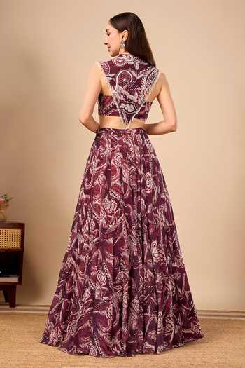 Damoiselle Paisley Print Lehenga Blouse Set 