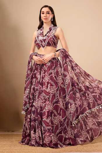Damoiselle Paisley Print Lehenga Blouse Set 