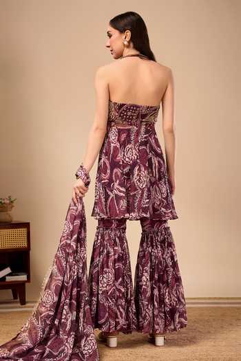 Damoiselle Paisley Print Halter Tunic Set 